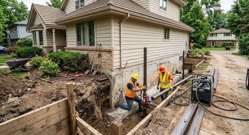 Our team working on Foundation Repair projects in Castro Valley, CA